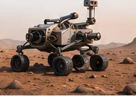 A planetary rover on rocky terrain